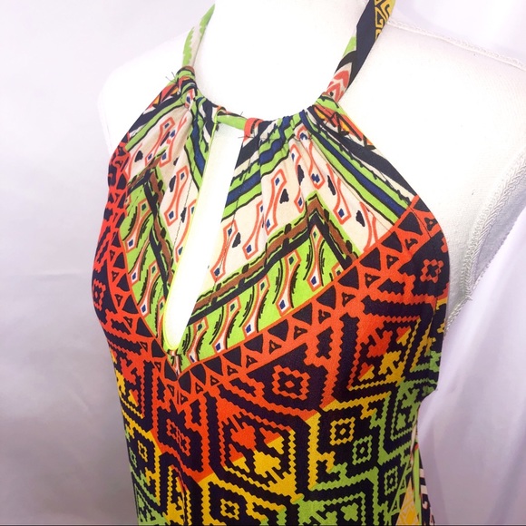 NWOT ⚡Halter Printed Maxi Dress - Picture 3 of 4